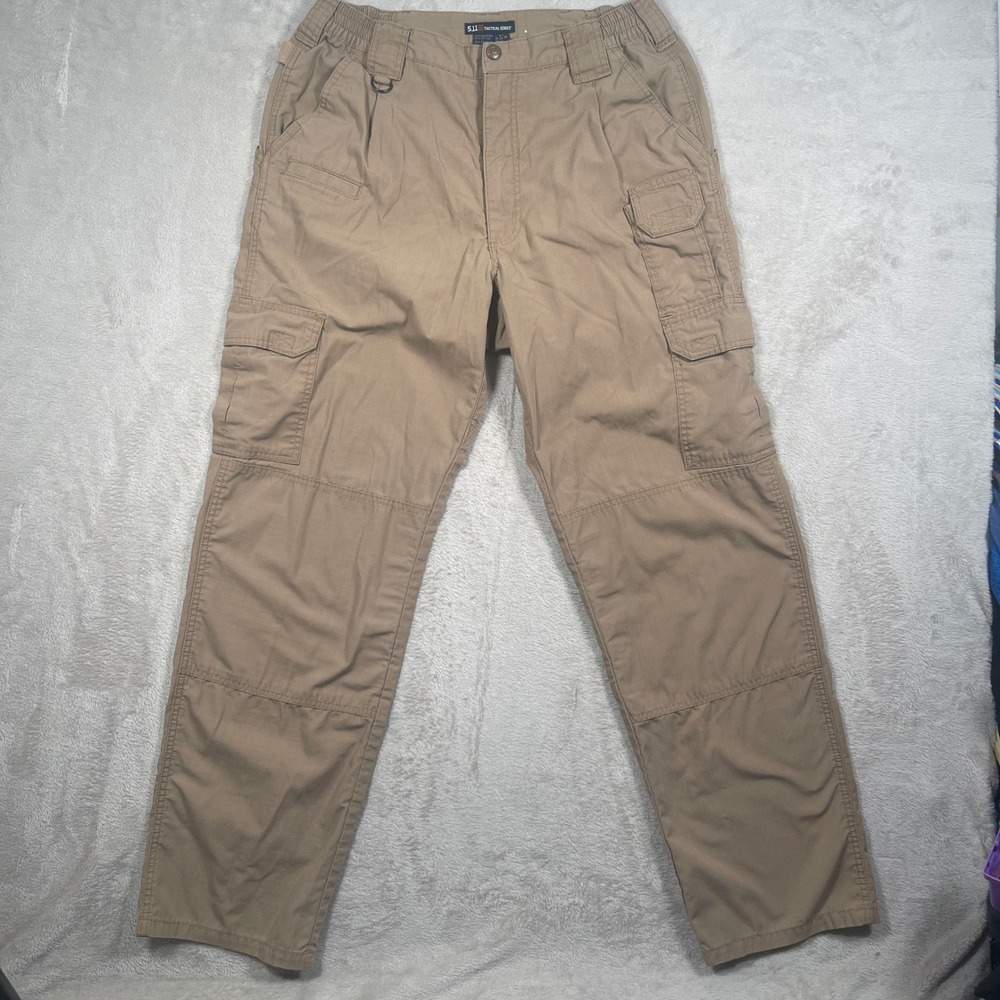 5.11 Tactical Series Cargo Pants Tactical Men 34x33 Khaki Tan Ripstop Pockets